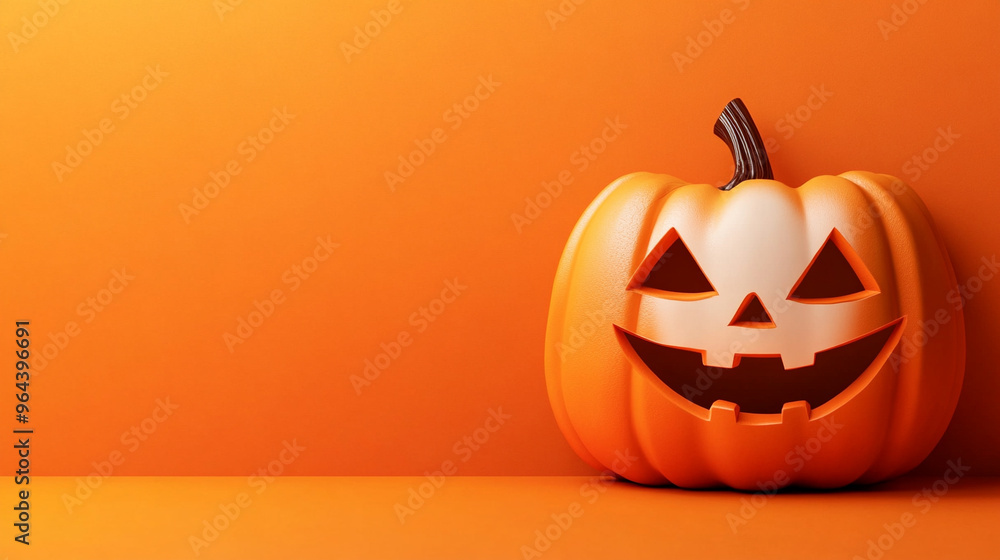 white blank invitation card in the shape of a pumpkin Halloween concept jack-o'-lantern candy orange shaded background white blank invitation card in the shape of a pumpkin Halloween concept jack-o'-lantern candy orange shaded background
