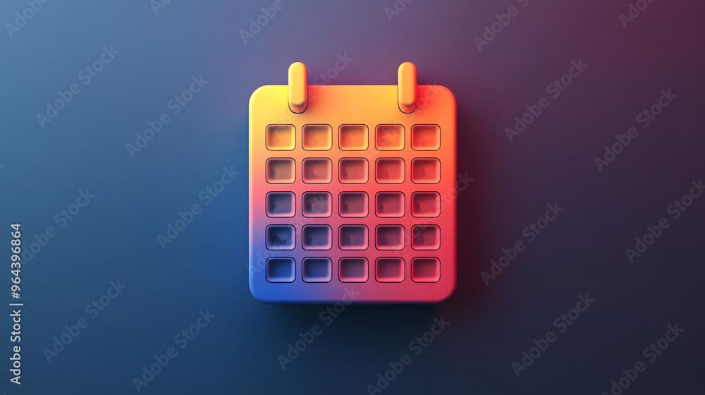 A clean 3D calendar icon with a minimalist design and distinct vector lines, placed on a simple, modern background. A clean 3D calendar icon with a minimalist design and distinct vector lines, placed on a simple, modern background.