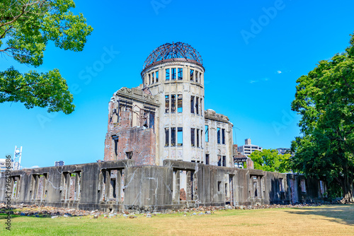 夏の原爆ドーム　広島県広島市　Summer Atomic Bomb Dome. Hiroshima Pref, Hiroshima City. photo