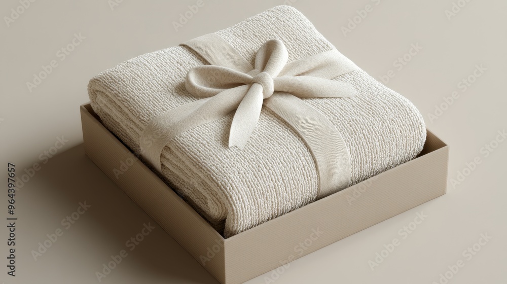 longest shot of Name-embroidered blanket folded in gift box, cozy and personal, 3D illustration, on simple background longest shot of Name-embroidered blanket folded in gift box, cozy and personal, 3D illustration, on simple background