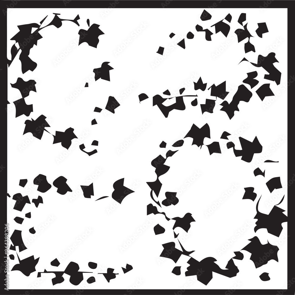 Floral Design Flat Black Silhouette Vector Art Bundle Floral Design Flat Black Silhouette Vector Art Bundle