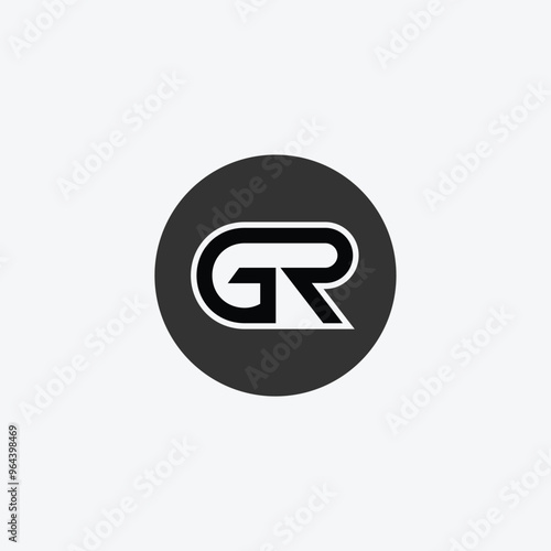 GR or RG letter logo design. Abstract outstanding professional business awesome artistic branding company different colors illustration.