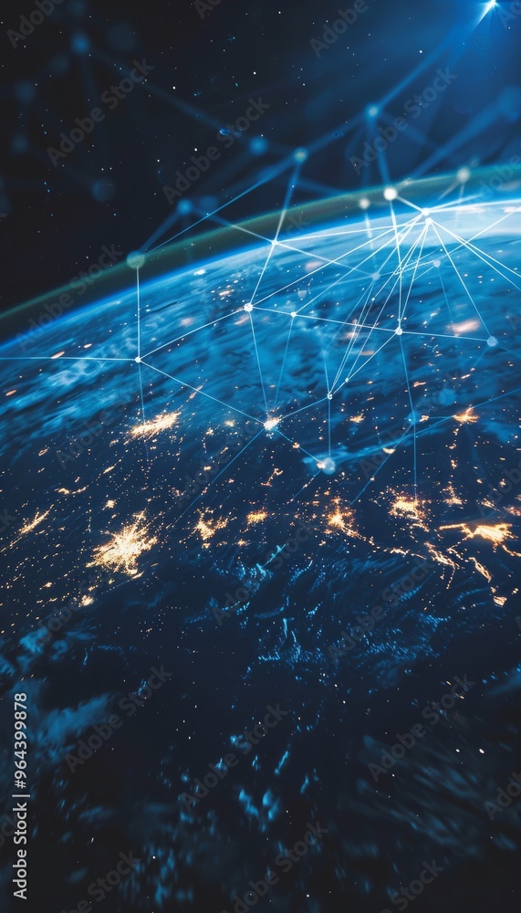 Explore the elegance of blockchain patterns against tech textured global earth visuals Explore the elegance of blockchain patterns against tech textured global earth visuals