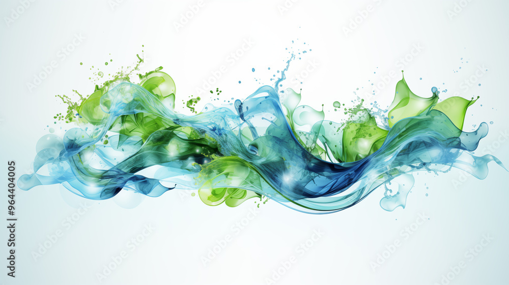 Abstract Fluid Wave of Blue and Green, Eco-Friendly Water and Nature Concept with Copy Space Abstract Fluid Wave of Blue and Green, Eco-Friendly Water and Nature Concept with Copy Space