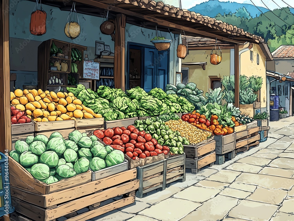 Fresh Produce for Sale at a Rural Market. Fresh Produce for Sale at a Rural Market.