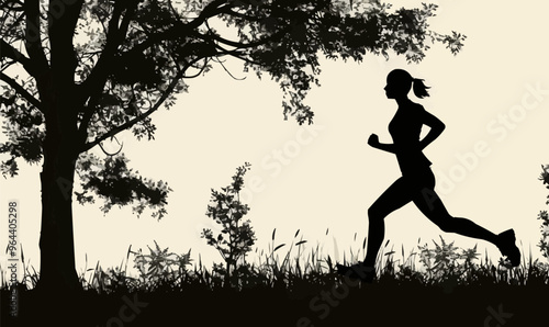 A silhouette vector of a person running.
