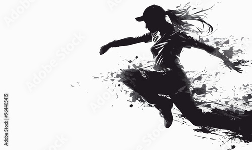 Silhouette vector of a dancer in mid-movement.
