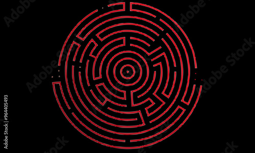 A geometric vector of a circular maze.