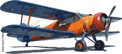 An isolated vector of a classic airplane.