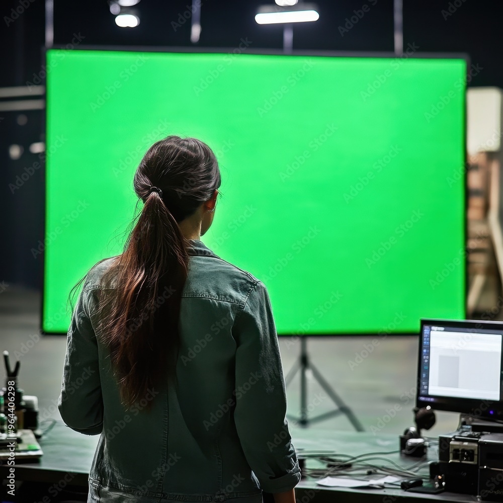 Videographers Use Professional Software on a Simulated Green Screen Videographers Use Professional Software on a Simulated Green Screen