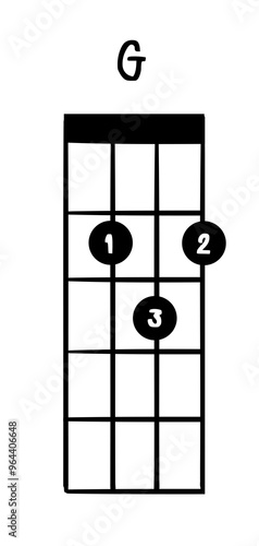 Ukulele chord G illustration