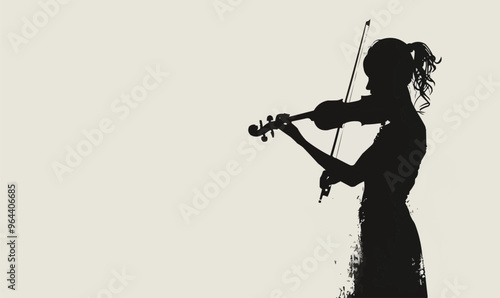 A silhouette vector of a person playing violin.