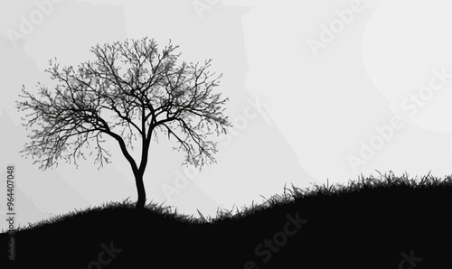 A minimalist vector of a tree.