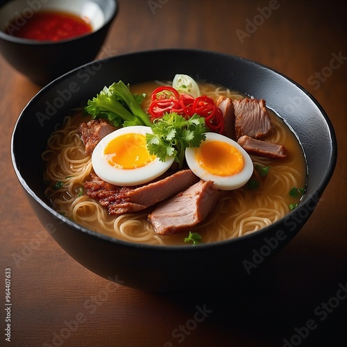 Healthy ramen noodles egg japanese culture food ready-to-eat soup bowl meal broth pork savory gourmet chopstick east asian close-up freshness dinner lunch asian food heat - temperature Photography