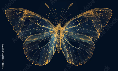 A linear vector of a butterfly.
