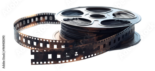 An isolated vector of a classic film reel.