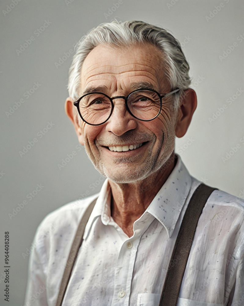European Grandfather on a White Background European Grandfather on a White Background