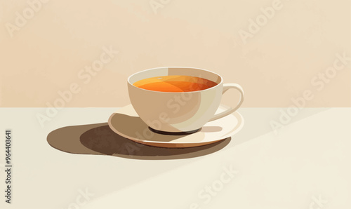 A minimalist vector of a tea cup.