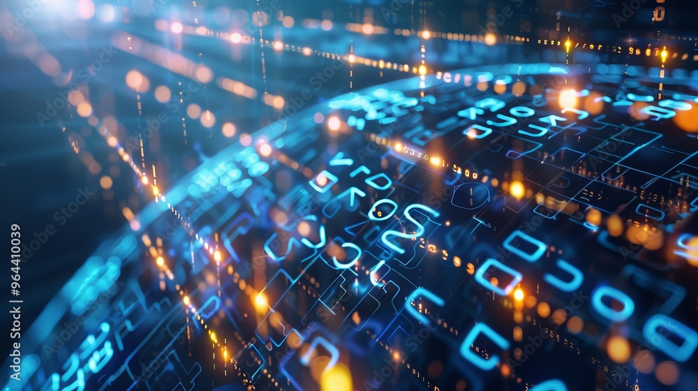 Explore the digital landscape with a striking blockchain design over a tech inspired earth backdrop Explore the digital landscape with a striking blockchain design over a tech inspired earth backdrop