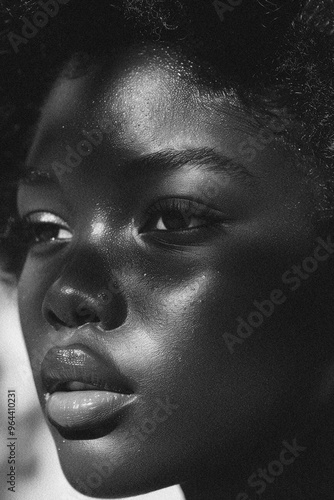 Black and White Portrait of a Beautiful Women Skincare Model