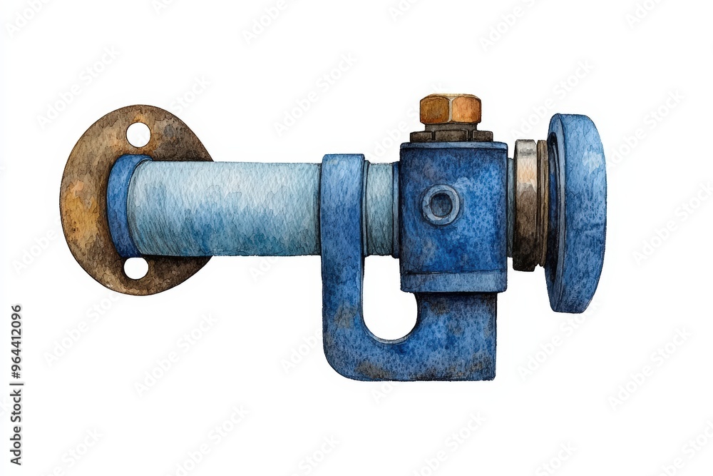 A detailed illustration of a blue industrial pipe fitting on a white background, showcasing design and engineering features. A detailed illustration of a blue industrial pipe fitting on a white background, showcasing design and engineering features.