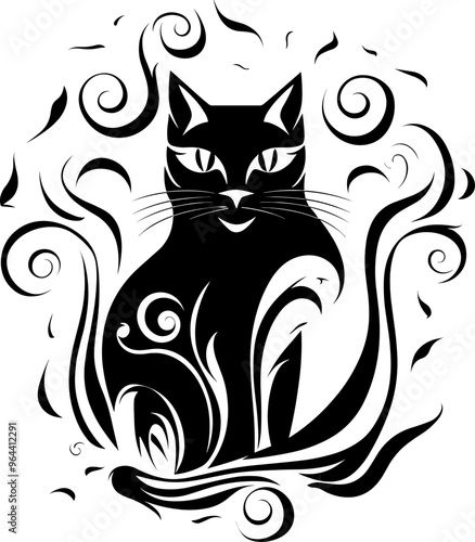 A simplistic cat tribal