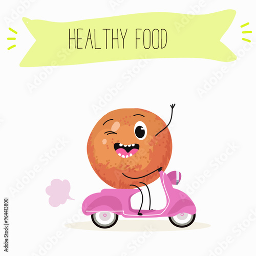 Funny fruity grapefruit characters. Comic elements, hand drawn style. Vector illustration for stickers, posters, prints. Funny fruits.