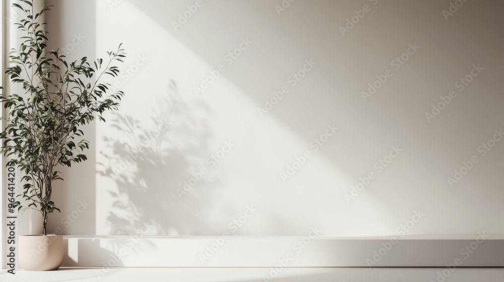 Simple and elegant minimal surface, ready for product display, with a clean background wall offering abundant copy space. Simple and elegant minimal surface, ready for product display, with a clean background wall offering abundant copy space.