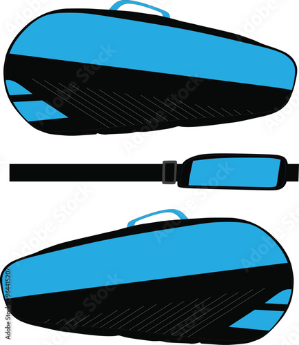 Tennis racket bag mockup sky blue and black