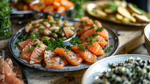 Nordic Smorgasbord With Gravlax And Dill Potatoes photo