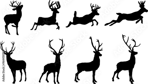 deer silhouette vector collection
