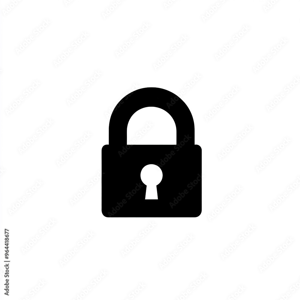 minimalistic lock icon on white background minimalistic lock icon on white background