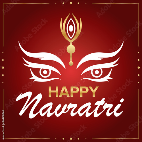  Happy navratri festival red background vector