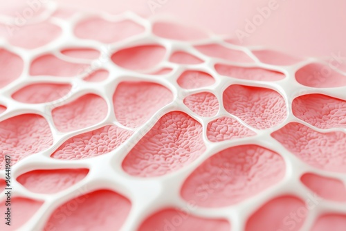 Skin with sweat glands, detailed dermis structure, 3D illustration photo