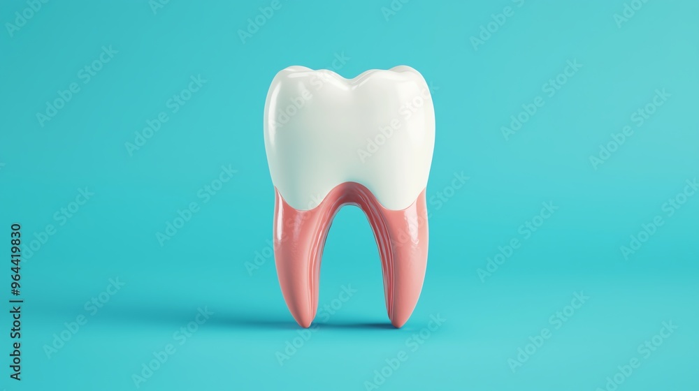 Cross-section of a human tooth, dentin and enamel, 3D illustration Cross-section of a human tooth, dentin and enamel, 3D illustration