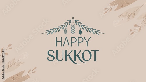 Sukkot festival background with decorative elements photo