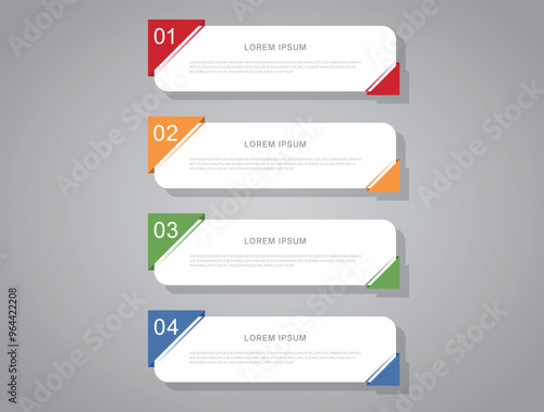 Design clean number banners template graphic or website layout. Tag Vector.