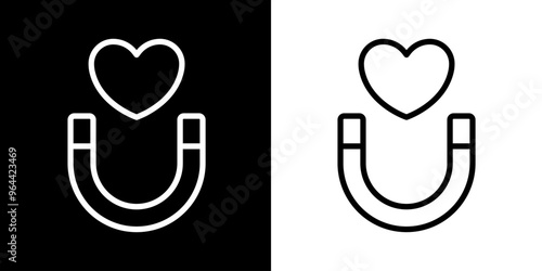Magnet icon. Business icon. Online business. Black icon. Silhouette icon