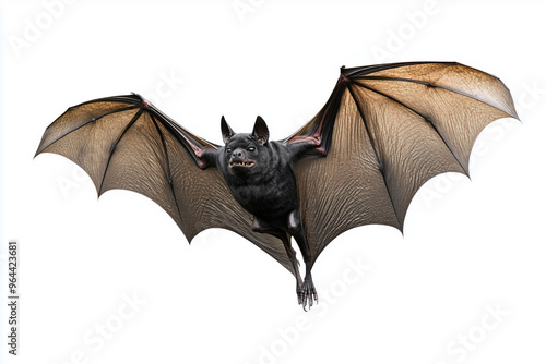 Obraz na płótnie Bat flying isolated on white background.