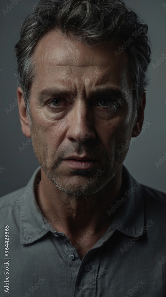 Brutal Man on a Gray Background Brutal Man on a Gray Background