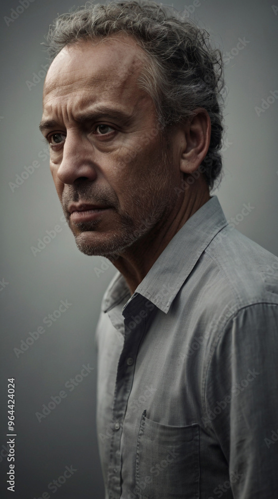 Obraz premium Brutal Man on a Gray Background