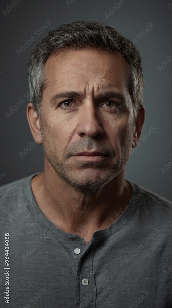 Brutal Man on a Gray Background Brutal Man on a Gray Background