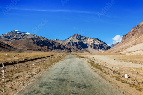 Manali-Leh road to Ladakh in Indian Himalayas near Sarchu. Ladakh, India photo