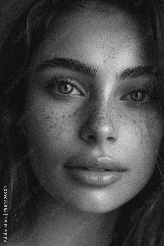 Black and White Portrait of a Beautiful Women Skincare Model Black and White Portrait of a Beautiful Women Skincare Model