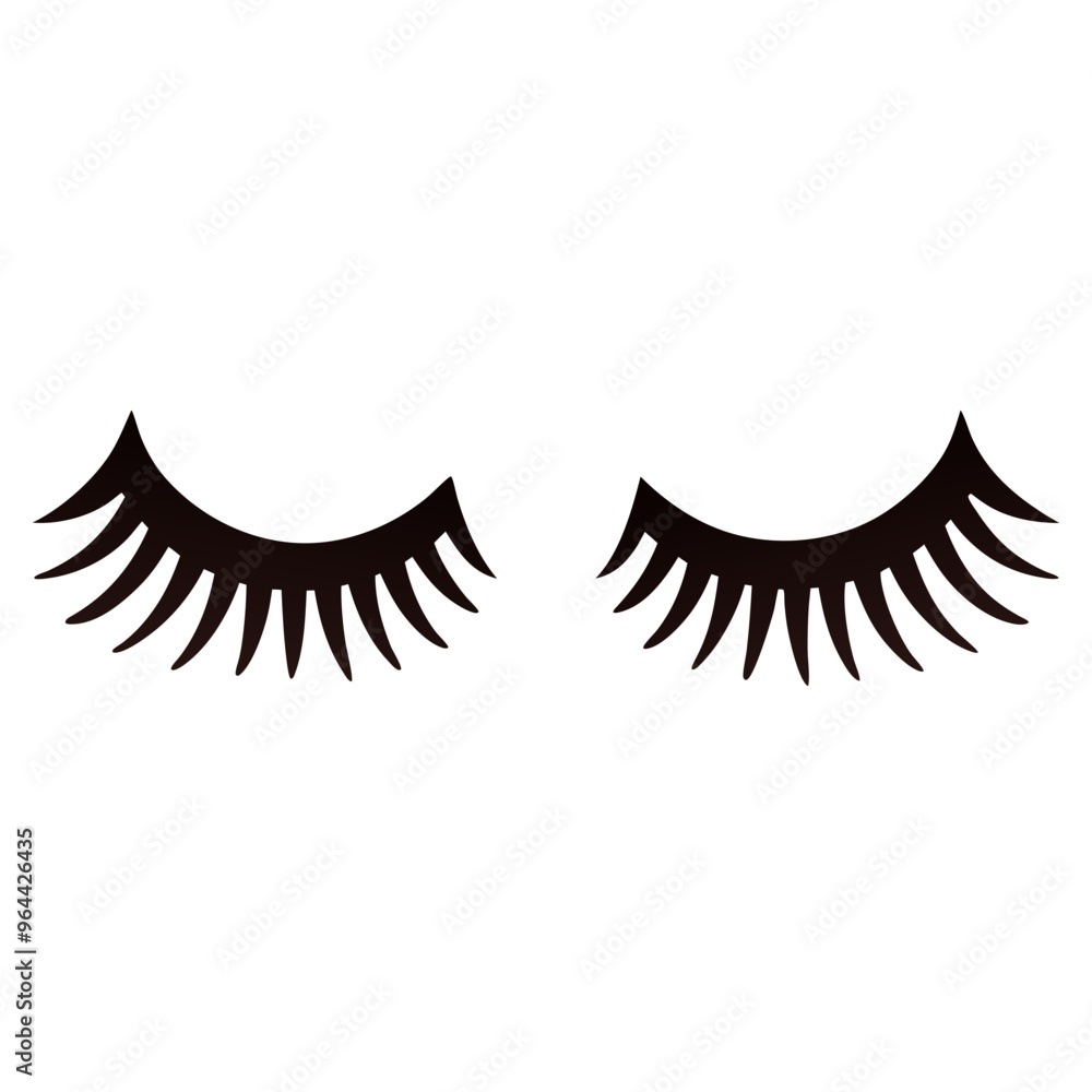 a simple graphic of two closed eyes with long, stylized eyelashes. The eyelashes are bold and black, fanning outwards from the center, giving a dramatic and artistic appearance a simple graphic of two closed eyes with long, stylized eyelashes. The eyelashes are bold and black, fanning outwards from the center, giving a dramatic and artistic appearance