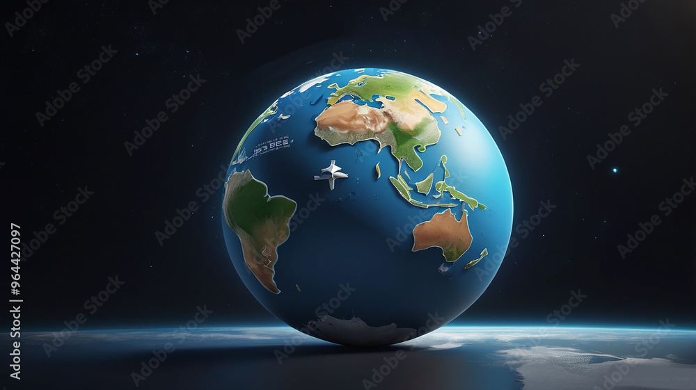 Fototapeta premium World Space Week abstract digital background design with the earth