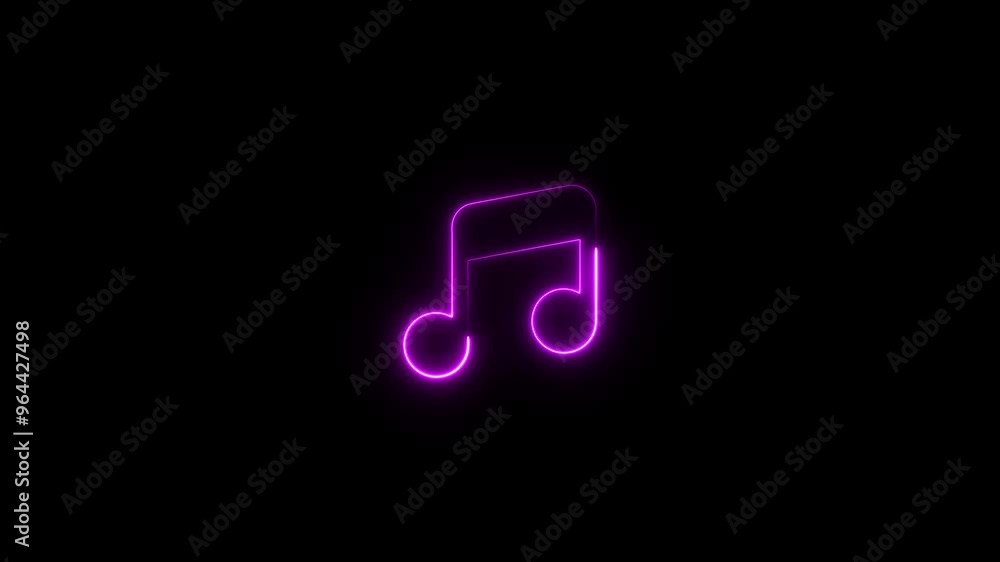 Neon music icon concept in neon circle. neon glowing single musical note icon abstract design on black background. Neon music icon concept in neon circle. neon glowing single musical note icon abstract design on black background.