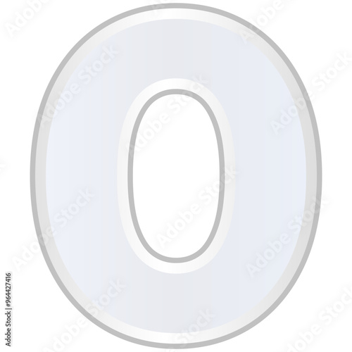 Number zero mathematical, numerology, date of birth numbers 3d vector