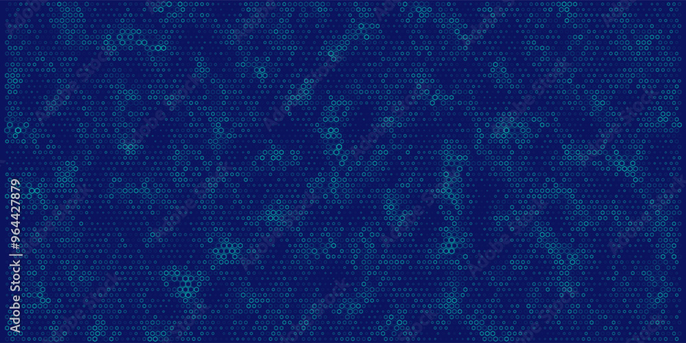 Abstract background hexagonal pixels. Rectangle mosaic blue gradient design. Vector Illustration. Abstract background hexagonal pixels. Rectangle mosaic blue gradient design. Vector Illustration.
