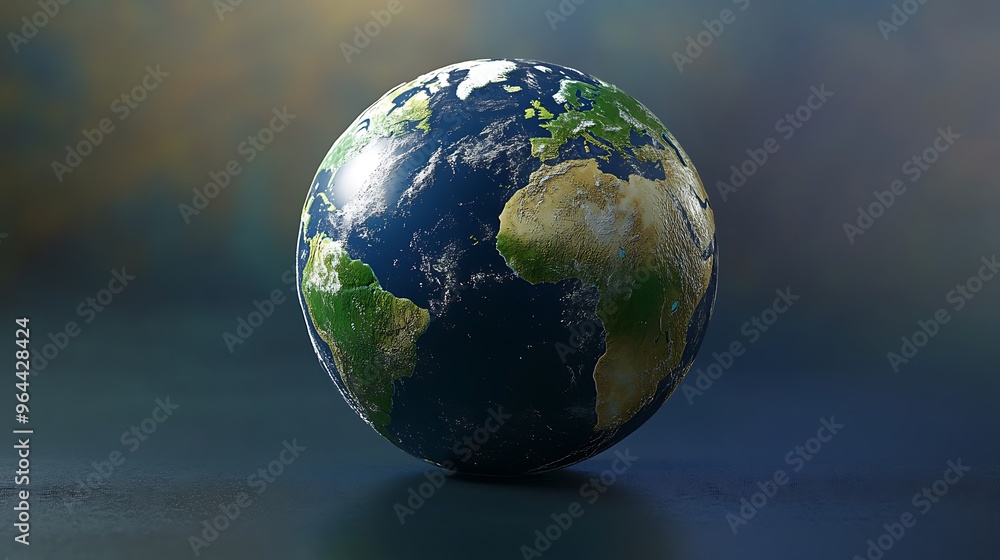 A 3D Rendered Earth Globe with Detailed Topography A 3D Rendered Earth Globe with Detailed Topography